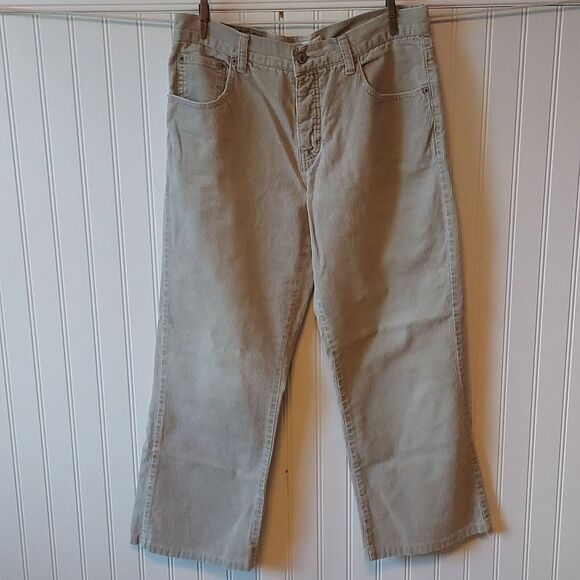 American Eagle Outfitters Pants - American Eagle Cords Women's Corduroy Pants Straight Leg Button Fly Beige Tan 8